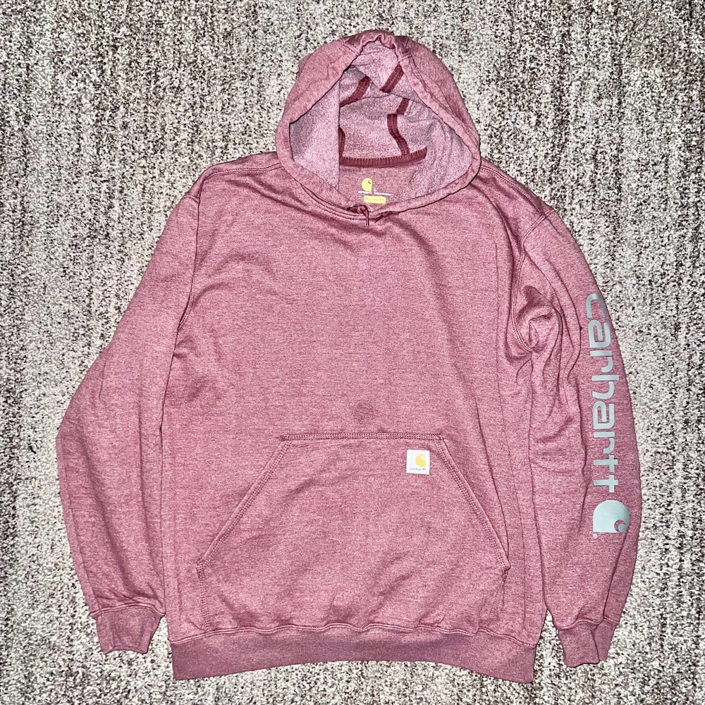 Carhartt Men's Pullover Original Fit Logo Hoodie in Red